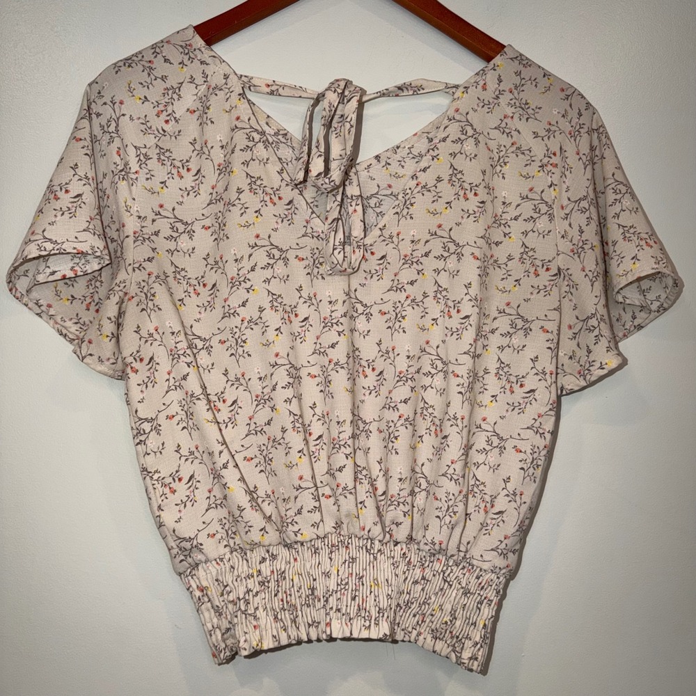 Paper Crane Womens Blouse Med Boho Cottagecore Dainty Flowers Soft Girl Romantic - Picture 4 of 7